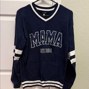 J for Justify Navy and White Sweater